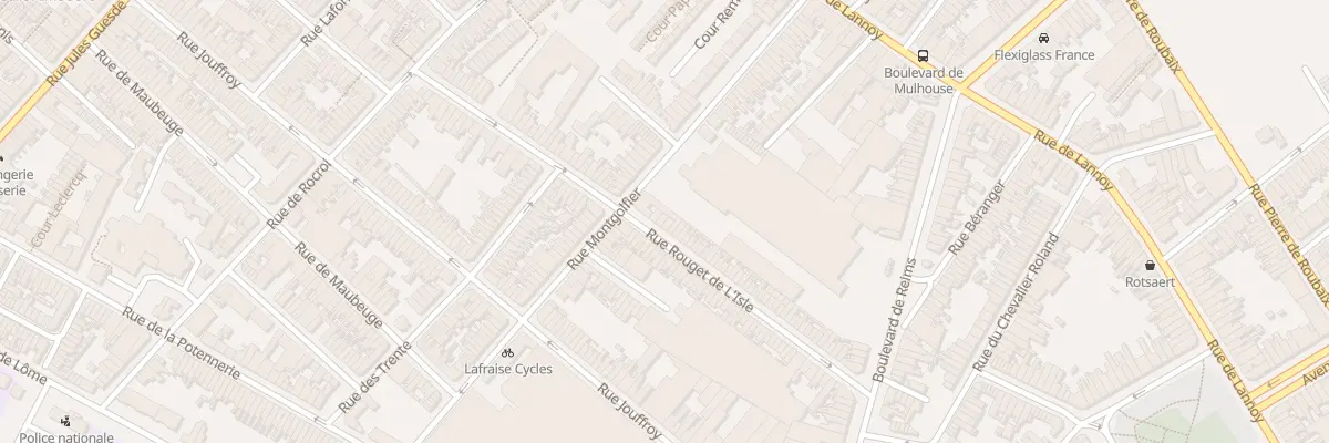 Plan du 3 Rue Rouget de l’Isle à Roubaix