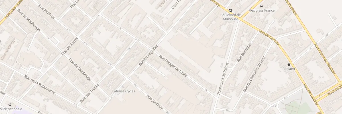 Plan du 13 Rue Rouget de l’Isle à Roubaix