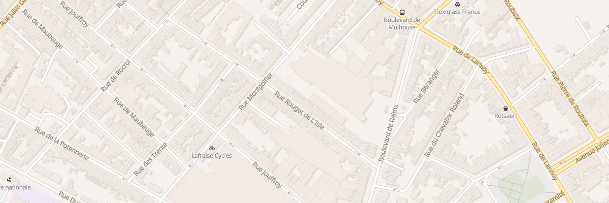 Plan du 21 Rue Rouget de l’Isle à Roubaix