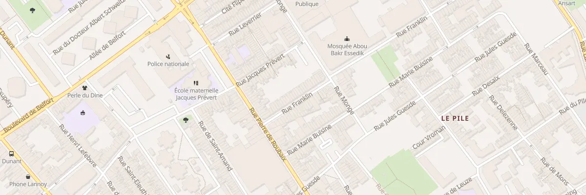 Plan du 21 Rue Franklin à Roubaix