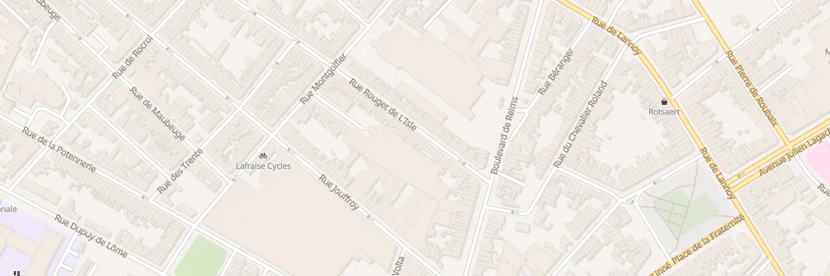 Plan du 52 Rue Rouget de l’Isle à Roubaix