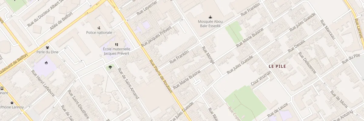 Plan du 22 Rue Franklin à Roubaix