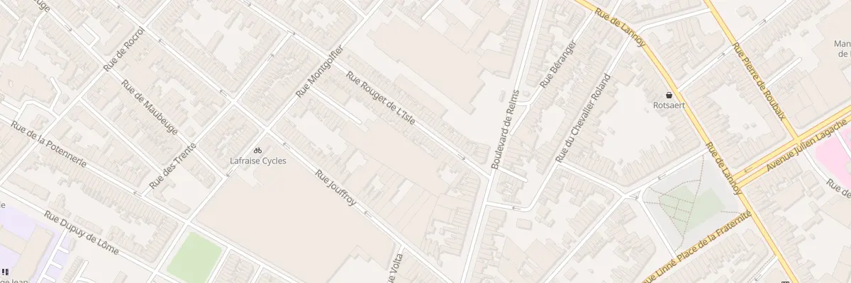 Plan du 60 Rue Rouget de l’Isle à Roubaix