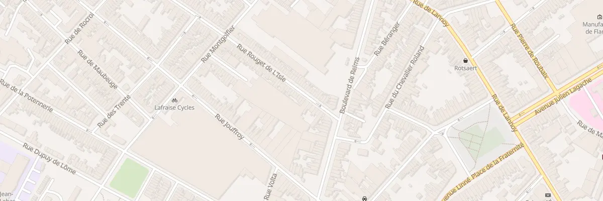 Plan du 68 Rue Rouget de l’Isle à Roubaix
