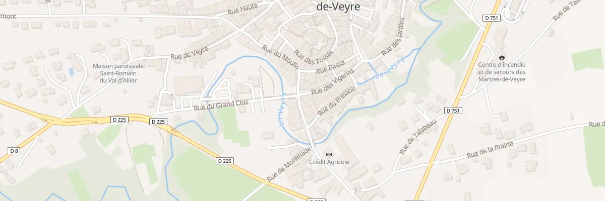 Plan du 1 Rue du Pont de la Pierre aux Martres-de-Veyre
