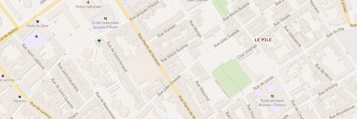 Plan du 3 Crs Lefebvre Rue Jules Guesde à Roubaix