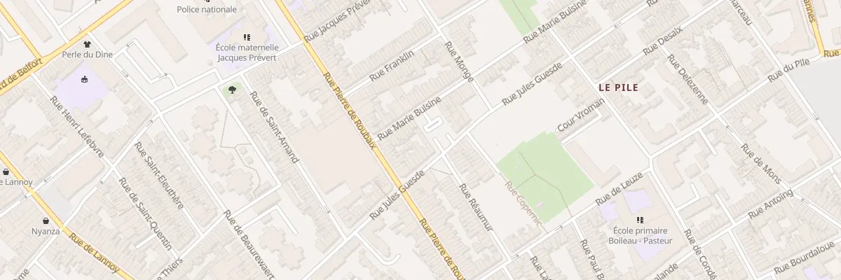 Plan du 2 Crs Lefebvre Rue Jules Guesde à Roubaix