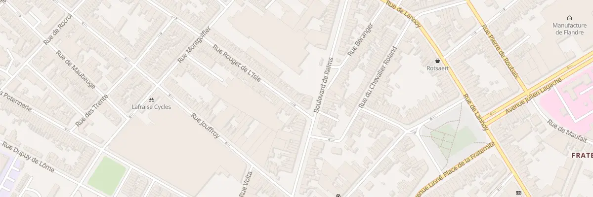 Plan du 75 Rue Rouget de l’Isle à Roubaix