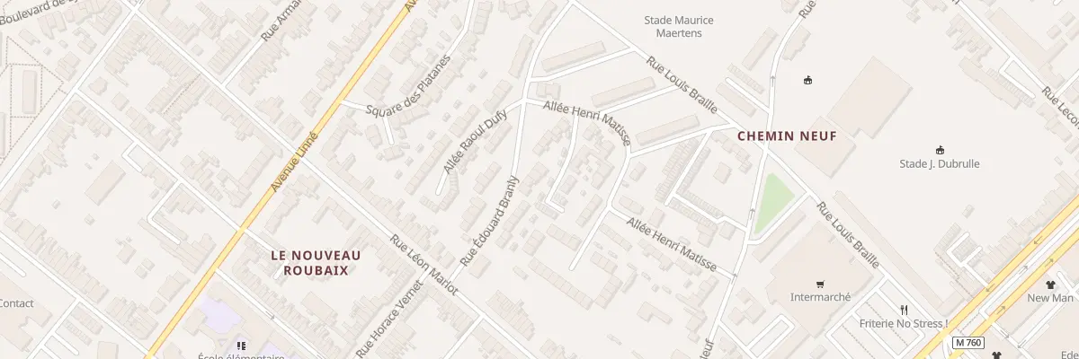Plan du 21 Rue Edouard Branly à Roubaix