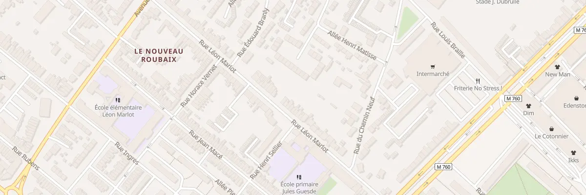 Plan du 75 Rue Léon Marlot à Roubaix