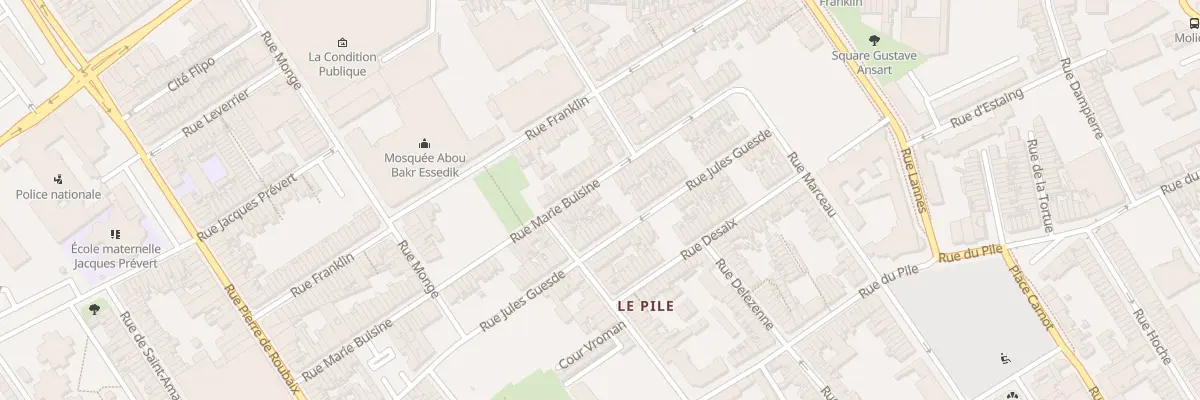 Plan du 100 Rue Marie Buisine à Roubaix