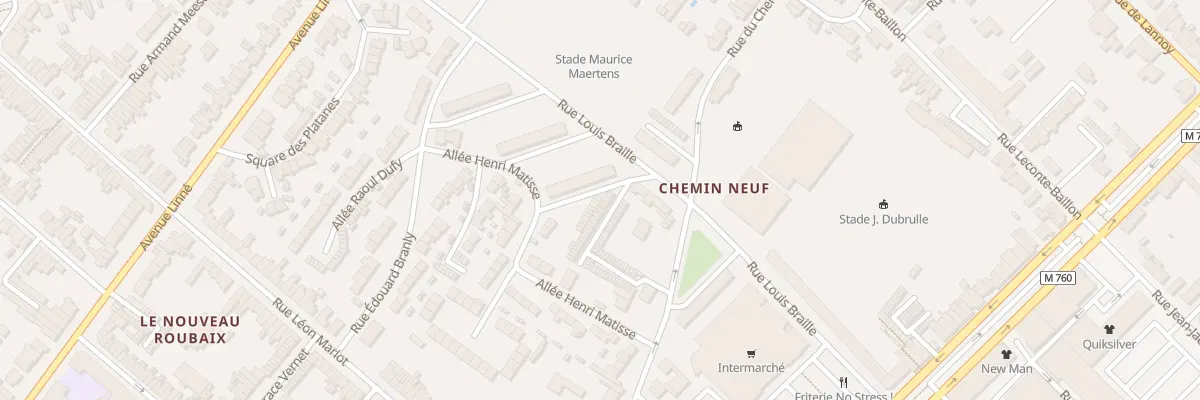 Plan du 9002 Rue Louis Braille à Roubaix