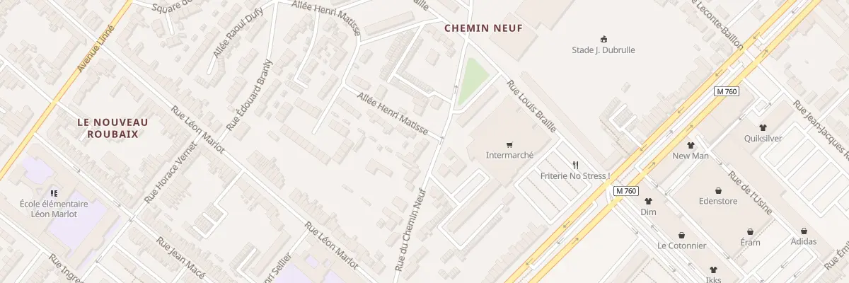 Plan du 196 Rue du Chemin Neuf à Roubaix