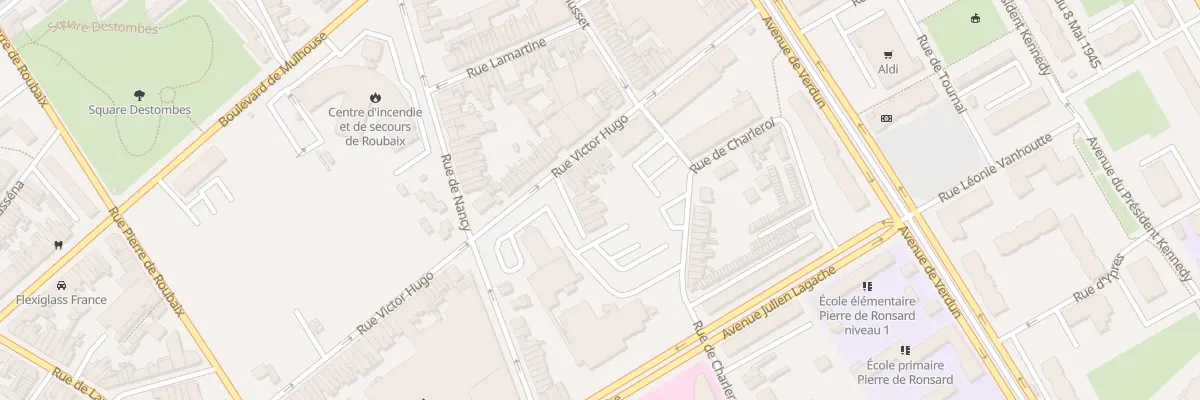 Plan du 3 Sen de Courcelles R V Hugo à Roubaix
