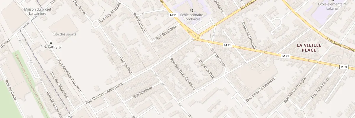 Plan du 1 Rue des Trois Couleurs à Wattrelos