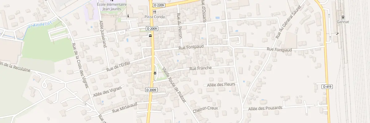 Plan du 9 Rue Franche à Gannat