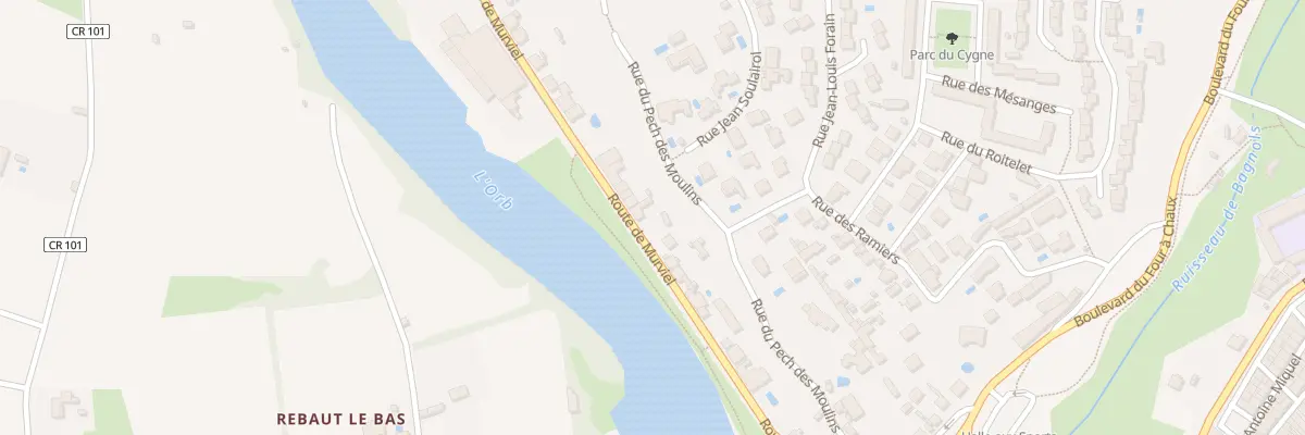 Plan du 64 Rte de Murviel à Béziers