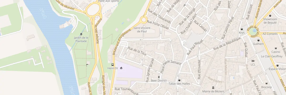 Plan du 9001 Rue de la Tour à Béziers