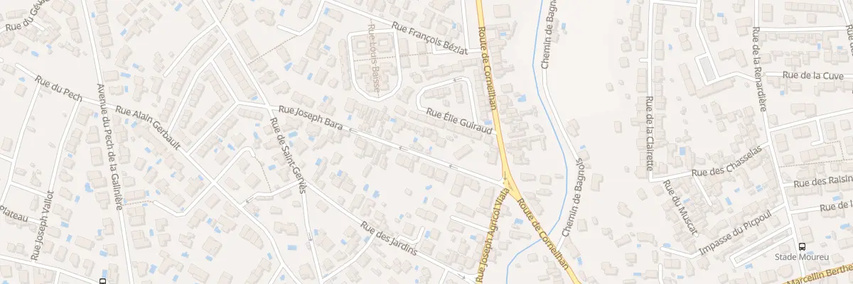 Plan du 22 Rue Joseph Bara à Béziers