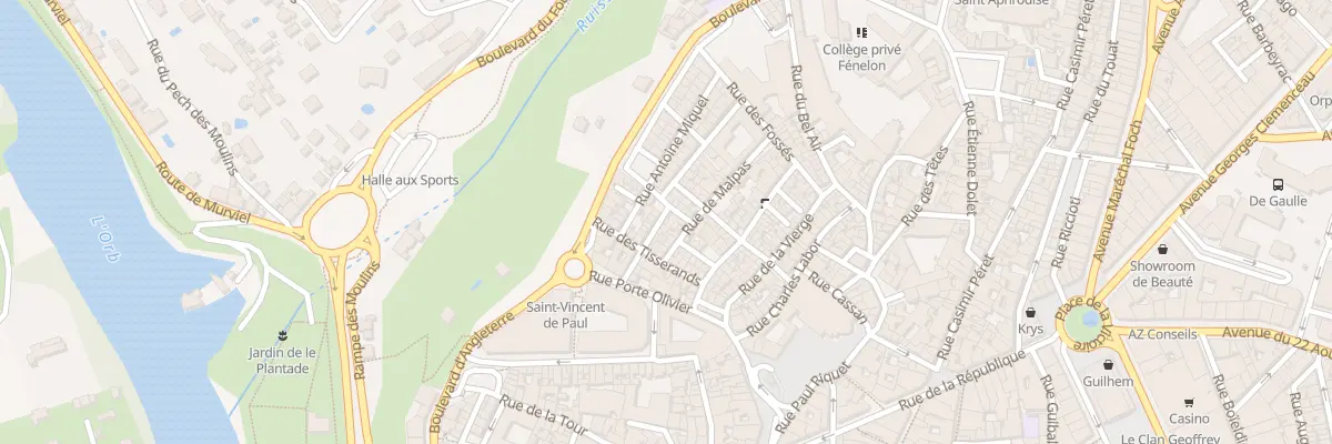 Plan du 12 Rue du Calvaire à Béziers