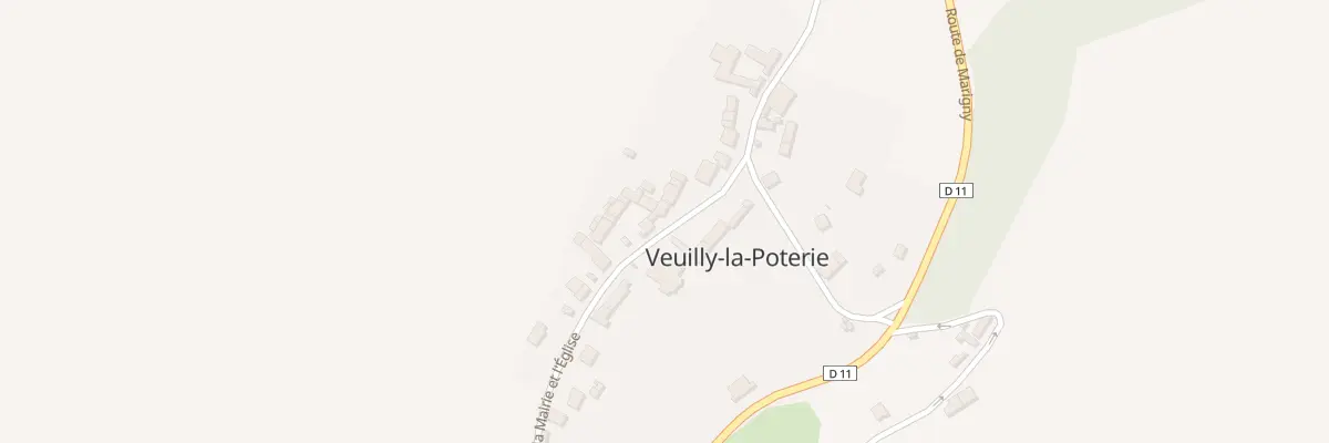 Plan du 11 Rue de la Mairie et l’Eglise à Veuilly-la-Poterie