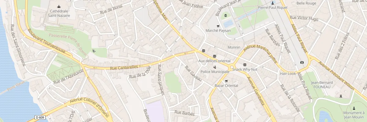 Plan du 3 Rue Gaveau à Béziers
