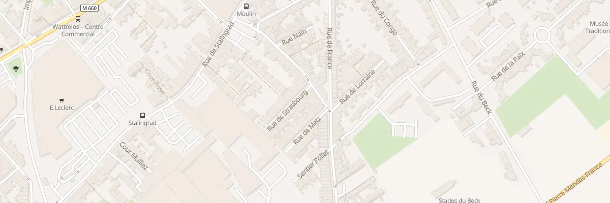 Plan du 1 Rue de Strasbourg à Wattrelos