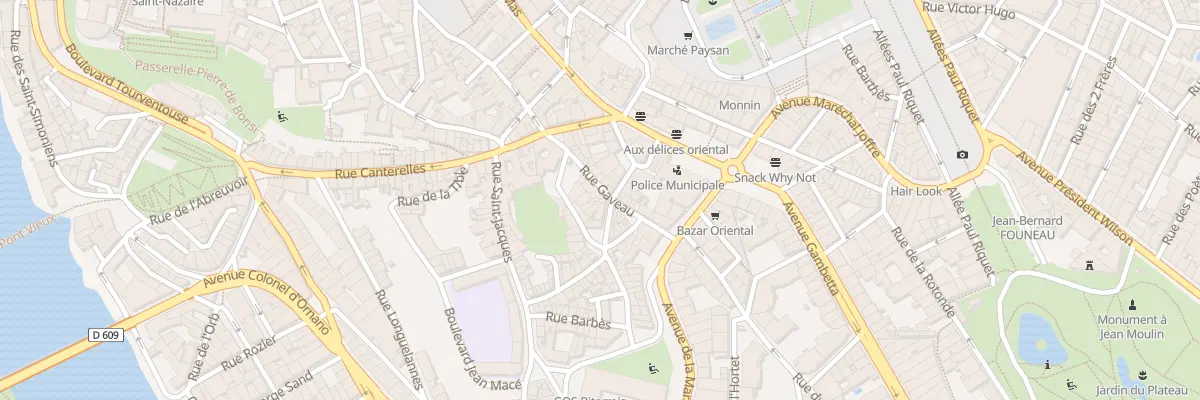 Plan du 14 Rue Gaveau à Béziers