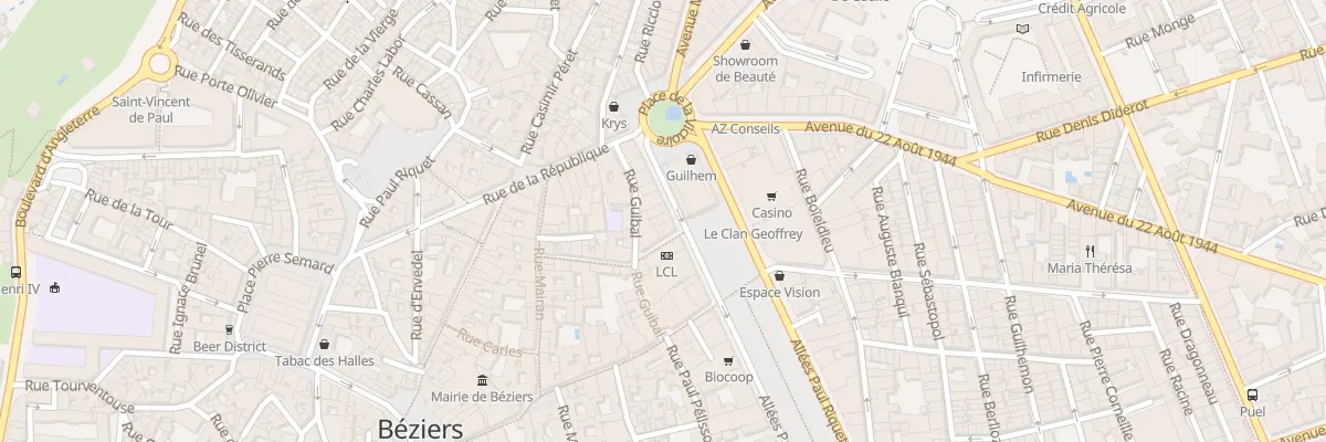 Plan du 14 All Paul Riquet à Béziers