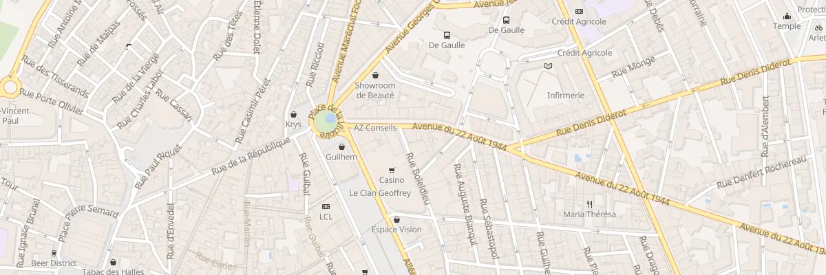 Plan du 8 Av Vingt Deux Aout 1944 à Béziers