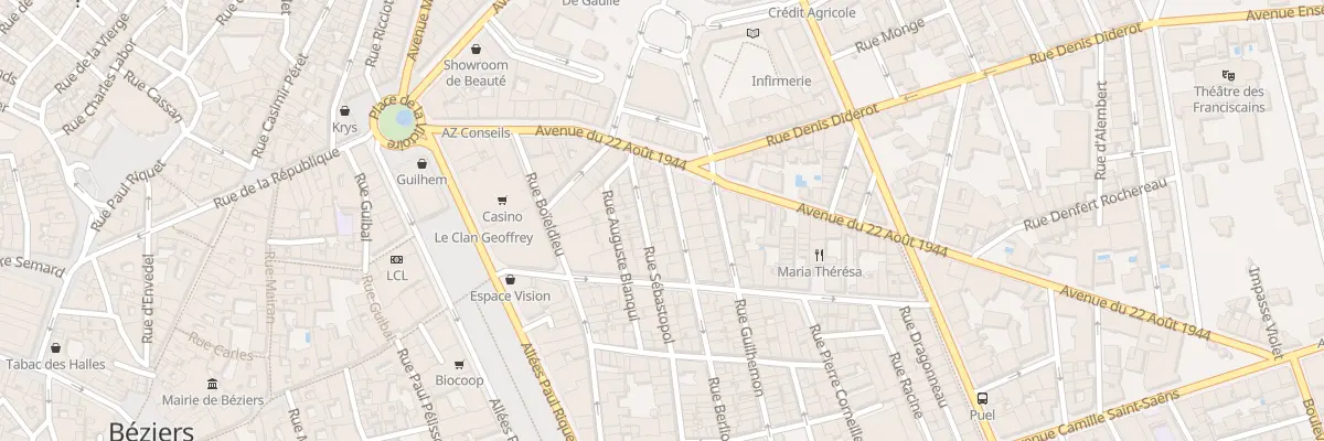 Plan du 10 Rue Berlioz à Béziers