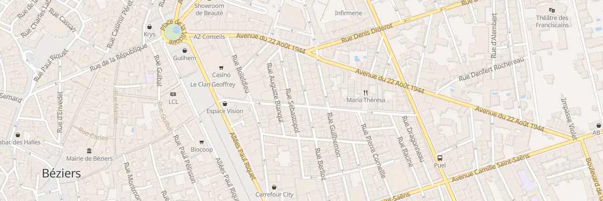 Plan du 14 Rue Berlioz à Béziers
