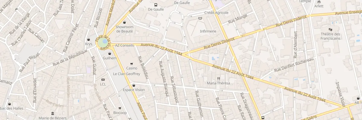 Plan du 1 Rue Berlioz à Béziers
