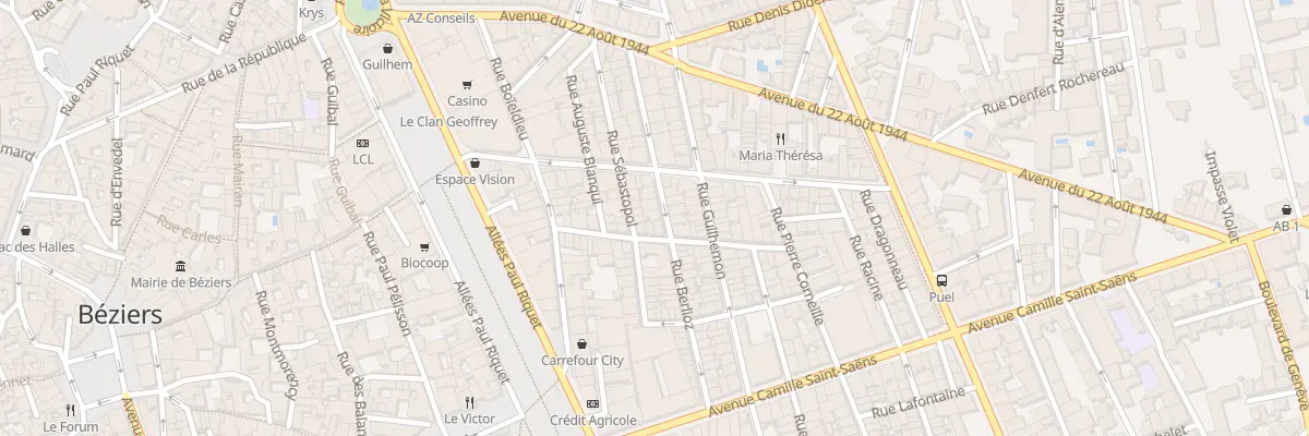 Plan du 20 Rue Berlioz à Béziers