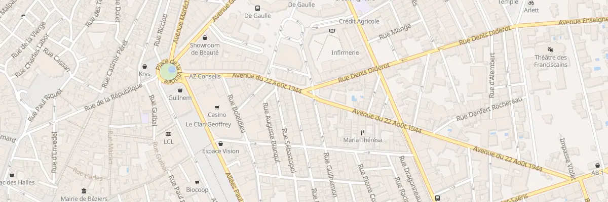 Plan du 34 Av Vingt Deux Aout 1944 à Béziers