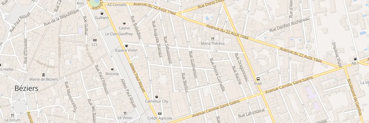 Plan du 21 Rue Berlioz à Béziers