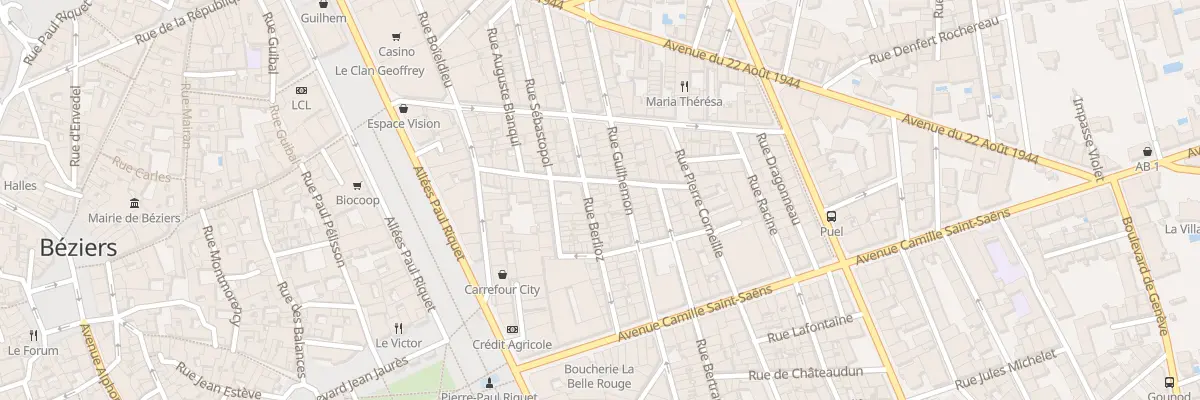 Plan du 25 Rue Berlioz à Béziers