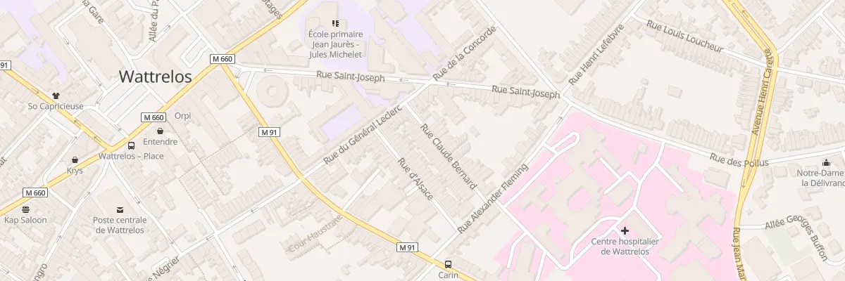 Plan du 10 Rue Claude Bernard à Wattrelos