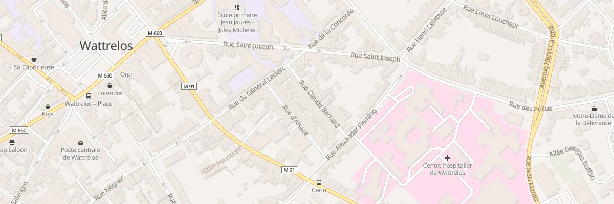 Plan du 18 Rue Claude Bernard à Wattrelos
