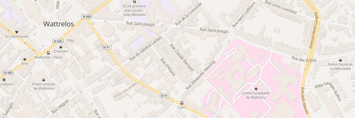 Plan du 22 Rue Claude Bernard à Wattrelos