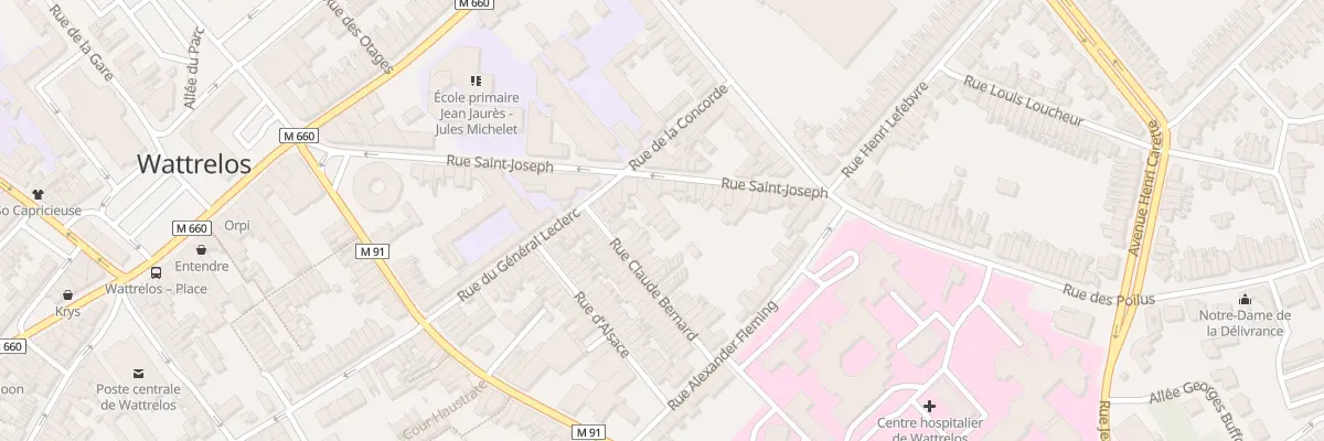 Plan du 15 Rue Claude Bernard à Wattrelos
