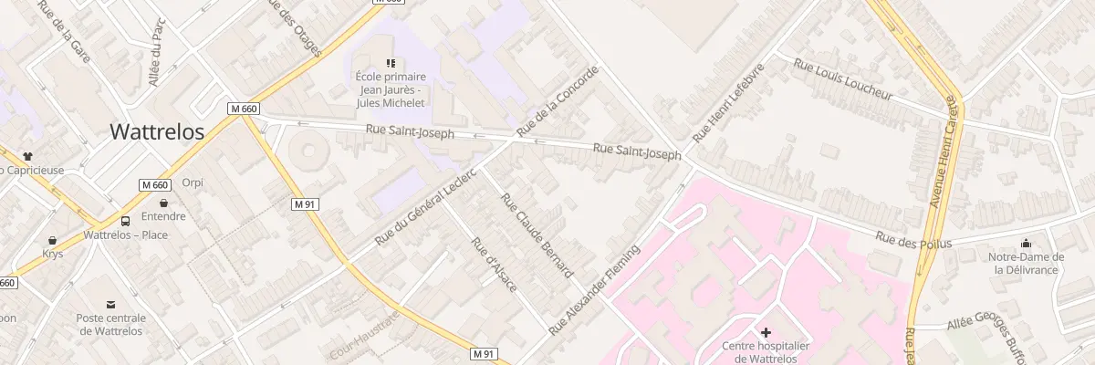 Plan du 15B Rue Claude Bernard à Wattrelos
