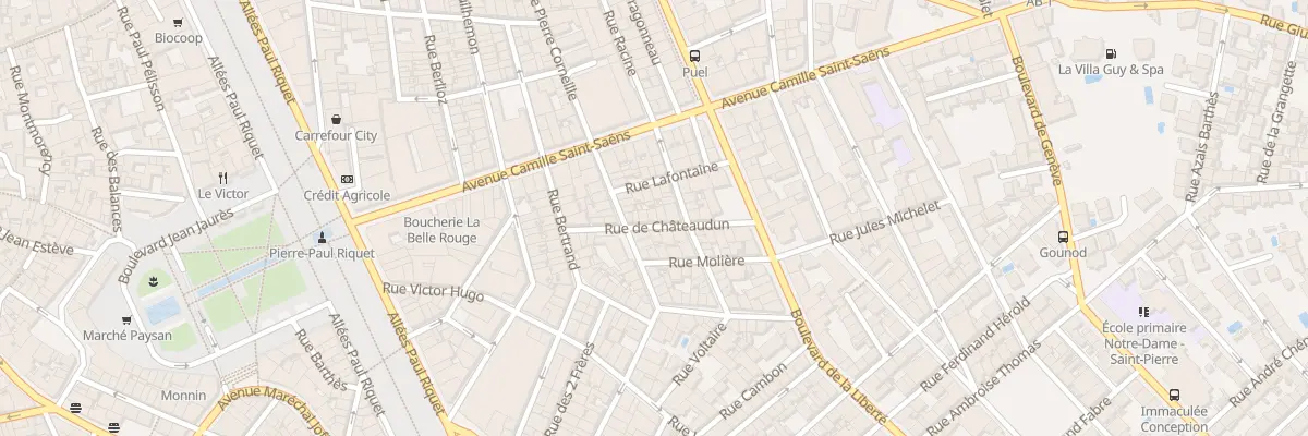 Plan du 15 Rue Châteaudun à Béziers