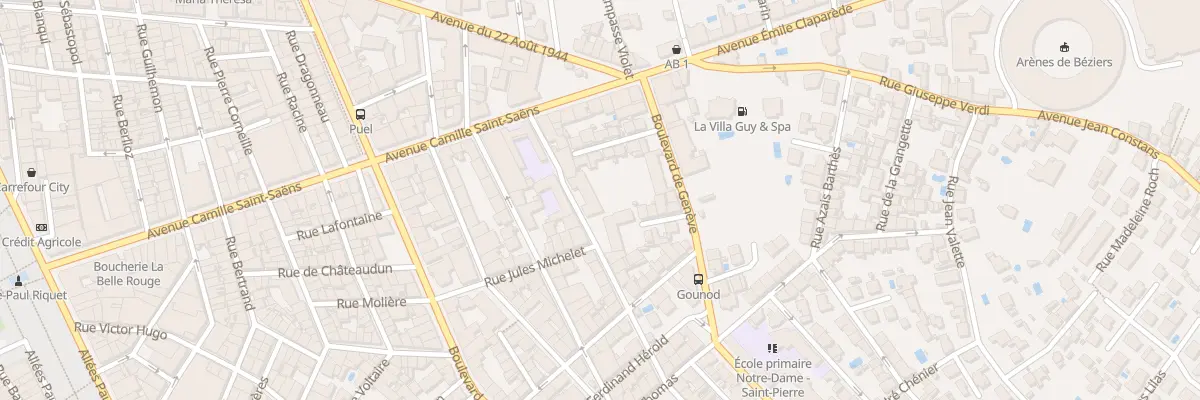 Plan du 9002 Rue Ernest Renan à Béziers