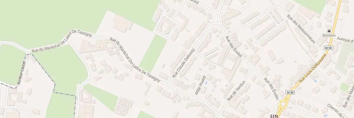 Plan du 25 Rue Claude Debussy à Baisieux