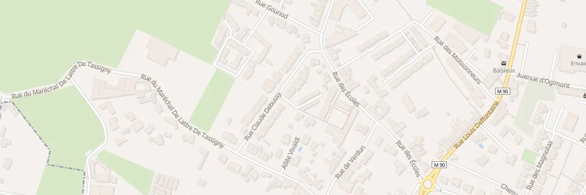 Plan du 12 Rue Claude Debussy à Baisieux