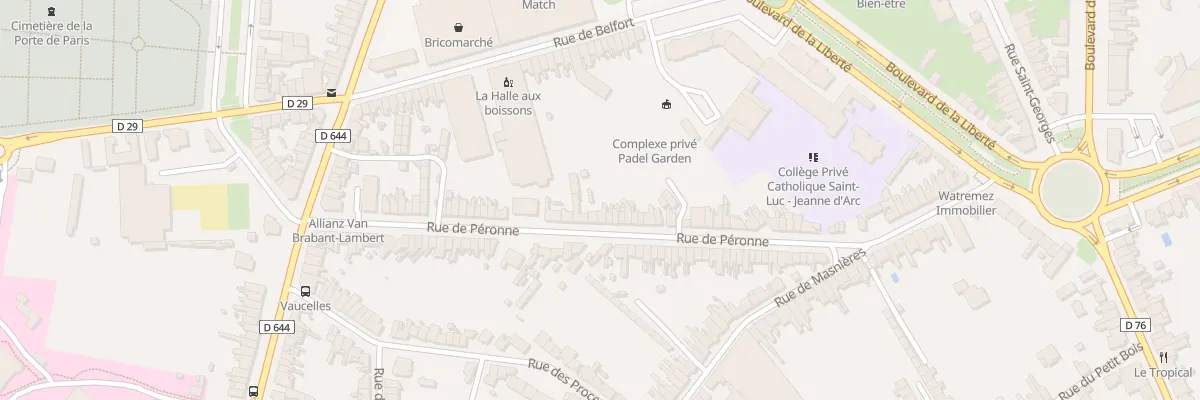Plan du 72 Rue de Péronne à Cambrai