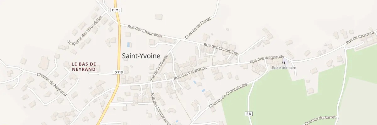 Plan du 9020 Rue des Veignauds à Saint-Yvoine