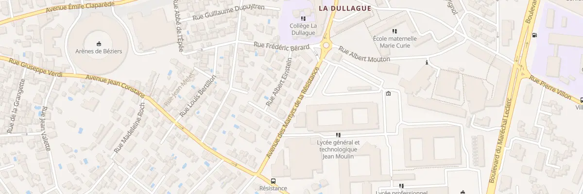Plan du 11 Av des Martyrs de la Resistce à Béziers