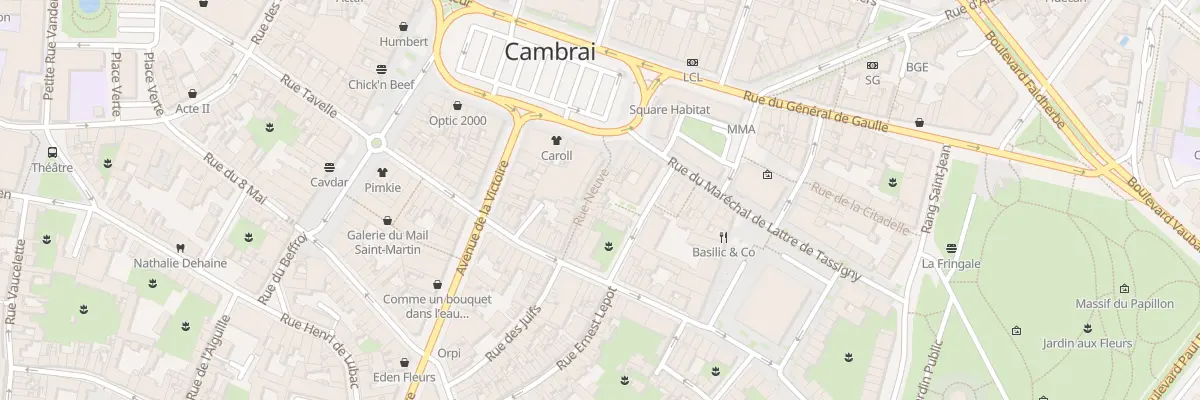 Plan du 9 Rue Neuve à Cambrai